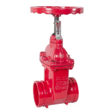 non rising stem cast iron resilient seat grooved gate valve dn 100 with indicator